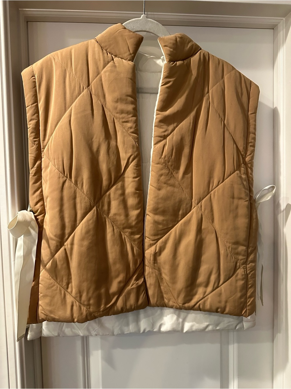 Mud pie Quilted Tan Women's Puffer Vest reversible